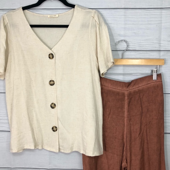 Umgee high waisted wide leg pants with fringe hems - Picture 7 of 7